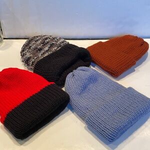 NWOT Hand-Knit Set of 4 Winter Hats